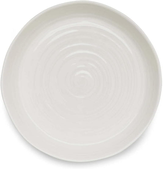 Portmeirion Sophie Conran 11" Round Roasting Dish, Porcelain Casserole Baking Dish, Dishwasher, Microwave, Freezer, Oven Safe, Versatile Cookware for Roasting, Baking, and Serving (White)