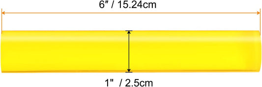 HARFINGTON Acrylic Clay Roller 6 Inch x 1 Inch Solid Non-Stick Plastic Round Tube Roller Polymer Clay Rod Fondant Rolling Pin for Shaping, Sculpting, Modeling DIY Crafts, Yellow