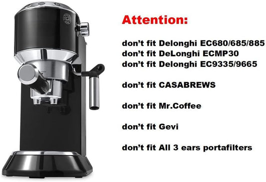 51mm bottomless portafilter 2 ears for Delonghi ECP3120 3220 3420 3620 33.21 35.31 36.31/BCO420 430 432/EC152 155 156 200 221 235 260 330 702