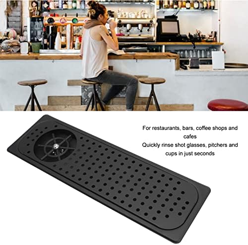 Pitcher Rinser, Stainless Steel Countertop Cup Washer Spray Rinser, Glass Rinser with Multi Angle Outlet Water, Drain and Drip Tray, Hose, for Home Kitchen Hotel Cafe (4)