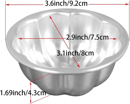 Cup Cake Molds Aluminum for Jello Nonstick Pudding Pan Cupcake Muffin Cups Cake Tartlets Baking Tool (3.5 x1.6inch)