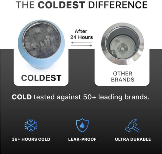 Coldest Insulated Water Bottle with Straw Lid - Stainless Steel Metal Insulated Bottle for Men & Women (Saturn's Moon Purple Glitter, 18 oz)