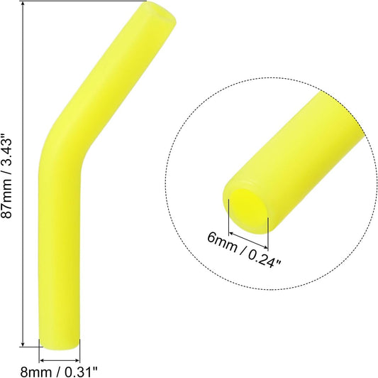uxcell 12pcs Silicone Straw Tips, Silicone Straw Elbows Tip, Soft Reusable Metal Straw Covers Fit for 6mm/0.24" OD Stainless Steel Straws, Yellow