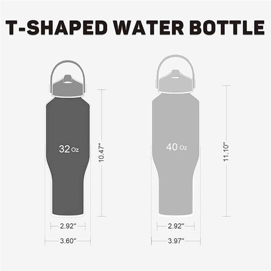 40oz Water Bottle with Powder Coated, Fit in Any Car Cup Holder, Water Bottle with Straw Lids, Stainless Steel Insulated Water Flask Double Wall Leak-proof BPA Free to Keep Cold&Hot