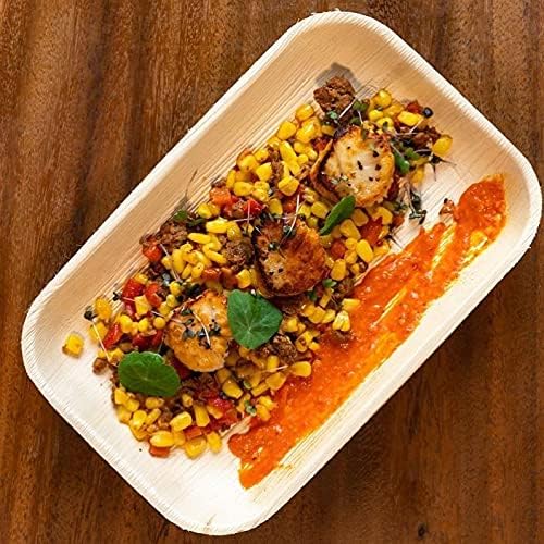 Charity Leaf Eco-Friendly Palm Leaf Trays - 9"x6" (25-Pack) | Elegant Bamboo-Inspired Platters | Premium Quality, Biodegradable | Perfect for Weddings, Catering, Events | Disposable Yet Chic