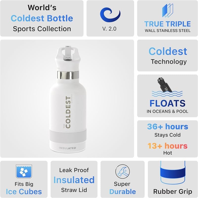 Coldest Insulated Water Bottle with Straw Lid - Stainless Steel Metal Insulated Bottle for Men & Women (Interstellar Reef Glitter, 40 oz)