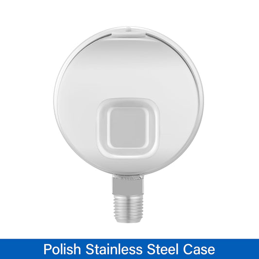 MEASUREMAN Fully Stainless Steel Hydraulic Glycerin Filled Pressure Gauge, 2-1/2" Dial Size,0-30psi/kpa,1/4" NPT Lower Mount