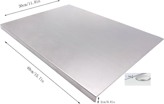 Stainless Steel Cutting Boards for The Kitchen, Suitable for Meat, Fruits, Vegetables, Bread, and Baking Large-sized Cutting Boards (40 x 30cm/15.7 x 11.8 in)