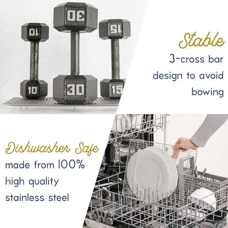 Ultra Cuisine Heavy Duty 100% Stainless Steel Cooling Rack for Cooking and Baking - Baking Rack & Wire Cooling Rack - Fits Quarter and Jelly Roll Sheet Pans - 8.5''x 12'' & 10''x 14.75''