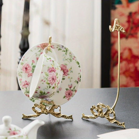 1 Mug Hooks, Brass Material, Classic Durability, countertop Teacup Display Stand, Vintage Coffee Mug Storage Stand, for Restaurants, cafes and Kitchens, Home Decor, Home Storage。 (Large)