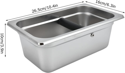 Yosoo Coffee Knock Box, Large Coffee Knock Box Stainless Steel Coffee Grounds Container Bucket Waste Bin(01)