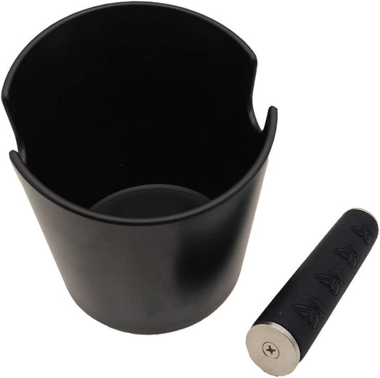 Coffee Knock Box, 4.8in Barista Style Espresso Grounds Knock Box with Removable Heavy-Duty Metal Knock Bar and Shock- Absorbent Durable and Non-Slip Base for Espresso Maker Accessories, Easy to Clean