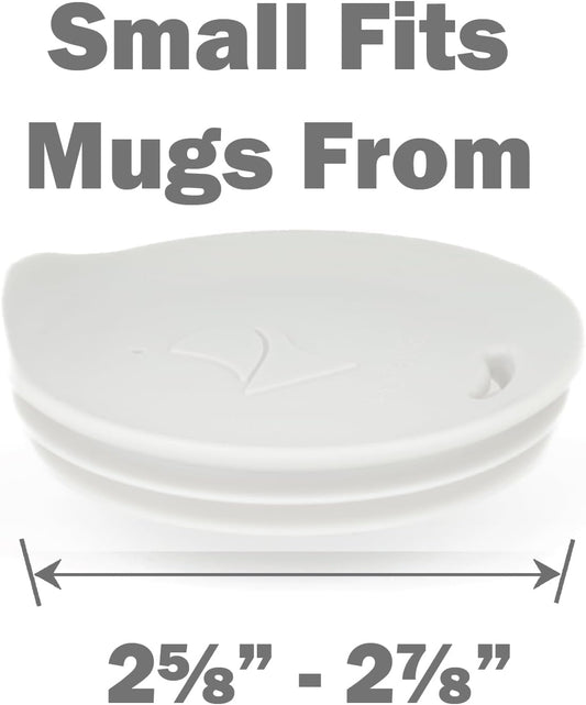 Reusable Coffee Cup Silicone Lid – Fits Most Tumbler, Water Bottle, & Ceramic Coffee Mug Between 2⅝”-2⅞" – Dishwasher-Safe Travel Mug Lid keeps your beverage in your mug (Small - Clear)