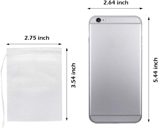 200 Pcs Disposable Tea Bags for Loose Leaf Tea, Empty Tea Bags for Loose Tea with Drawstring, Natural Tea Filter Bags for Loose Tea