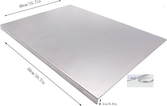 Stainless Steel Cutting Boards for The Kitchen, Suitable for Meat, Fruits, Vegetables, Bread, and Baking Large-sized Cutting Boards (50 x 40cm/19.7 x 15.7 in)