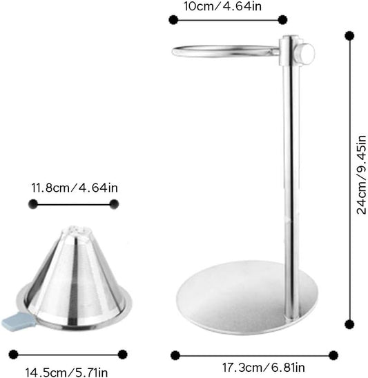 Pour Over Coffee Maker, Adjustable Pour Over Coffee Stand with Double Filter, Freestanding Drip Cone Brewer and Stand, Make Coffee Directly into Mug, Cup or Thermos, 1pcs, Stainless Steel