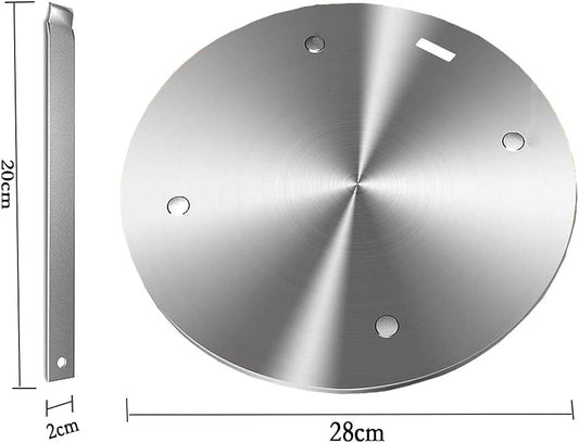 11inch Heat Diffuser Plate, Grouarty Stainless Steel Cooking Induction Adapter Simmer Plate for Electric Gas Glass Cooktop Hob Ring, Induction Cooktop Converter Plate With Handle