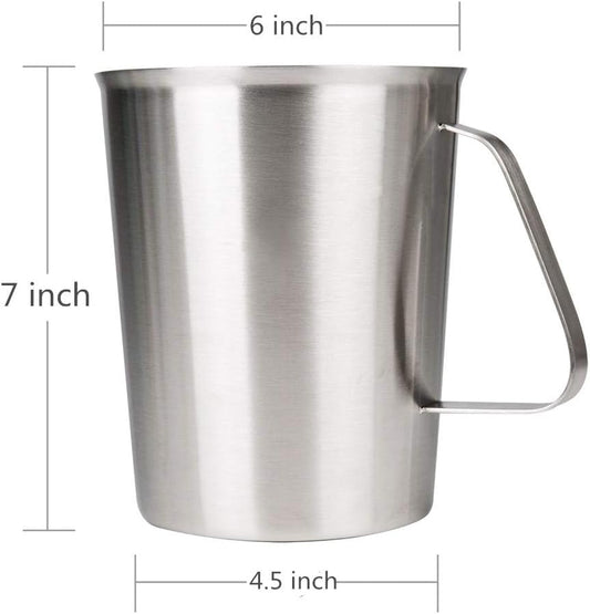 Measuring Cup, Stainless Steel Measuring Cups (64OZ/2 Liter- 8 Cup), Heavy-Duty Frothing Pitcher, Milk Frothing Pitcher Milk Frother Cup with Marking with Handle for Espresso Machines, Latte Art