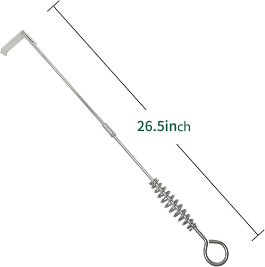 26.5" BBQ Ash Tool Poker Rake, Charcoal and Grill Cleaning Ash Tools for Big Green Egg, Kamado Joe and Other Charcoal Grills Corner Cleaner Accessories