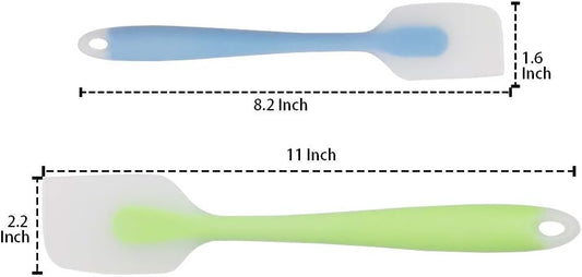 Silicone Spatulas Set of 4 - Heat Resistant Non-Stick Flexible Rubber with Solid Stainless Steel Core Kitchen Essential Gadget Premium Scraper Spoon Set - Seamless, Dishwasher Safe, 2 Size