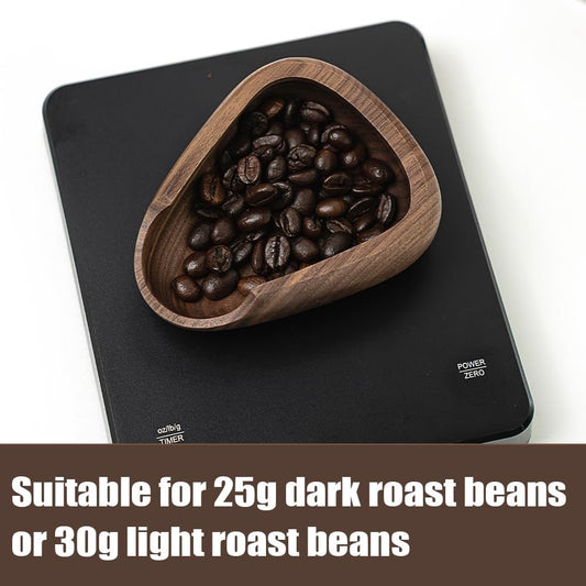 Coffee Bean Dosing Cup & RDT Spray Bottle Set - Walnut Wood Espresso Accessories Kit with Static Reduction Spray, Measuring Tray for Coffee/Tea 