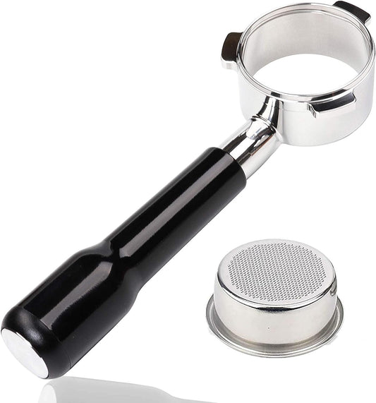 Espresso Portafilter 54mm Bottomless - Compatible with Breville Duo-temp, Infuser, Bambino, Barista Express, Barista Touch, and Barista Pro Espresso - Stainless Steel Filter Basked Included