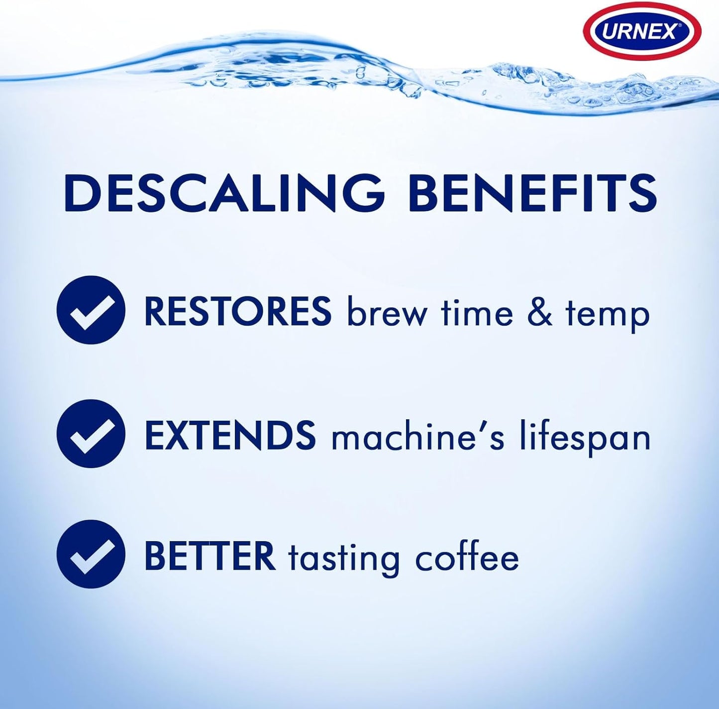 Urnex Liquid Dezcal Activated Descaling Solution - 33.6 Ounce (8 Uses) - For Use With Keurig 1.0/2.0, Home Coffee and Espresso Machines, Kettles, Garment Steamers