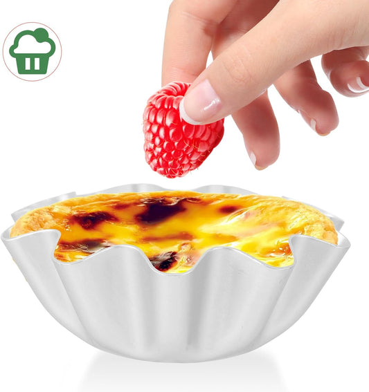 Kichvoe Tart Pan Tart Pan Mini Pie Tins Egg Tart Molds, 6Pcs Mini Pie Pans Cupcake Cake Muffin Cookie Tart Baking for Kitchen Reusable Baking Supplies Brioche Molds Egg Tart Tray Cake Stencils