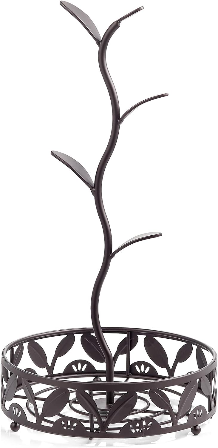 Mug Holder Stand, Countertop Mug Tree, Coffee Pod Holder with Mug Rack, Coffee Counter Bar Accessory & Kitchen Organizer