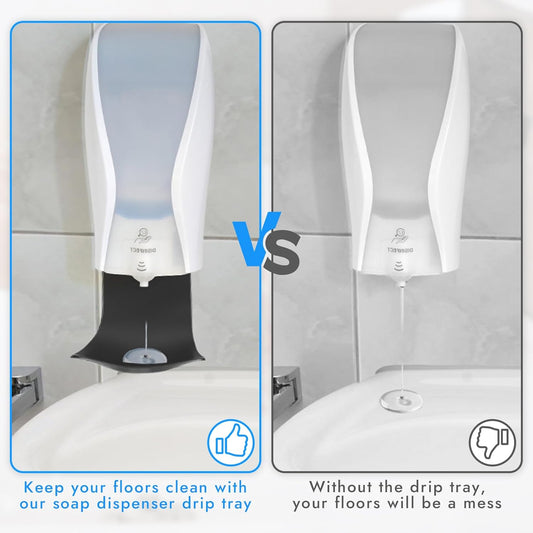 5PCS Dispenser Drip Tray Wall Mount Soap Dispenser Bracket, Laundry Detergent Drip Catcher Prevent Dripping and Spraying, Easy to Clean(Black)