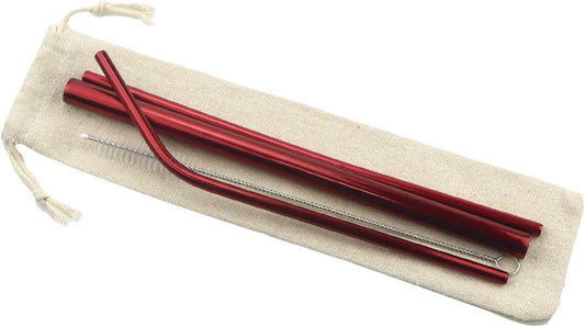 Gugrida Metal Straws Stainless Steel Straws 8.5" Drinking Straws Reusable 3 Set - Ultra Long Muti Color-Cleaning Brush for 20/30 Oz for Trail Tumblers Yeti RTIC SIC Ozark (2 Straight|1 Bent|1 Brush)