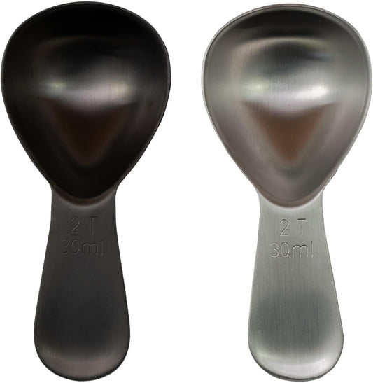 Coffee Scoop 2 Tbsp – Brushed Black, Stainless Steel – Precise Measuring Spoon for Coffee, Tea & More – Ergonomically Balanced Handle – Fits Inside Airscape® Canisters