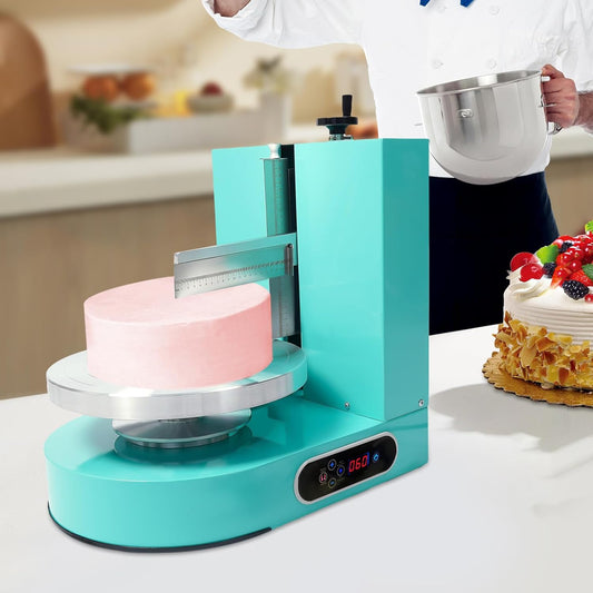 Cake Decorating Coating Machine Automatic Cake Cream Spreading Coating Filling Machine Birthday Cake Cream Smoother Bread Cream Spreading Machine Suitable for 4-12 In Round Cake (Green)