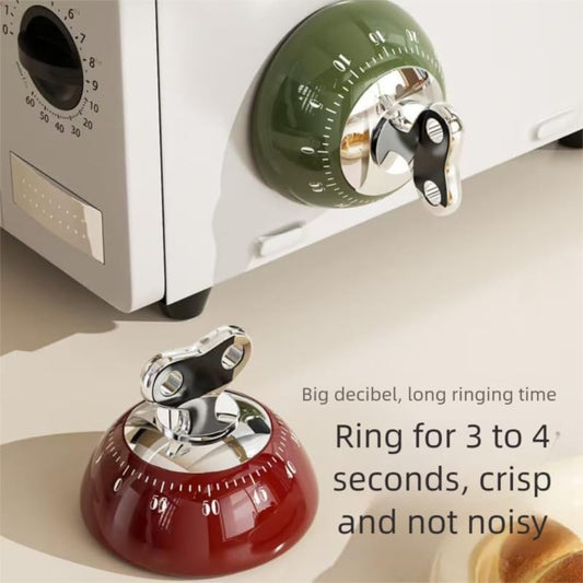 Kitchen Timers for Cooking, 100% Mechanical Cooking Timer,No Batteries Required,Magnetic Back. (Cream)
