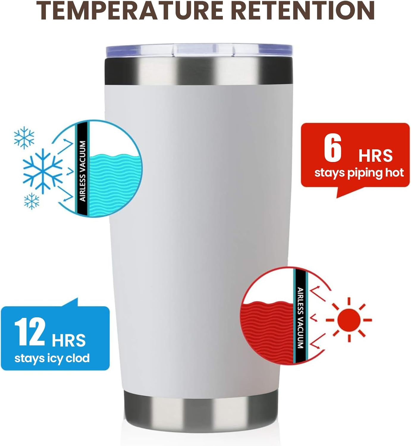 MEWAY 20oz Tumbler 8 Pack Double Wall Vacuum Insulated Travel Mug Bulk, Mix Color Stainless Steel Tumblers with Lid and Straw, Durable Powder Coated Coffee Cups for Cold & Hot Drinks(Mix Color, 8