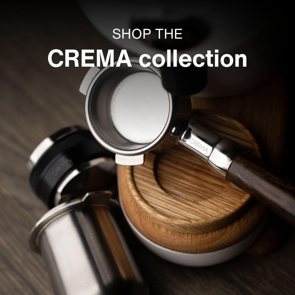 CREMA Coffee Products Arc Knock Box | Holds 12–16 Espresso Pucks| Durable,Stain-ResistantBuild withNon-Slip Base|Elegant WalnutPlastic Lid Design| EasyClean-Up &Moisture Control|White Finish