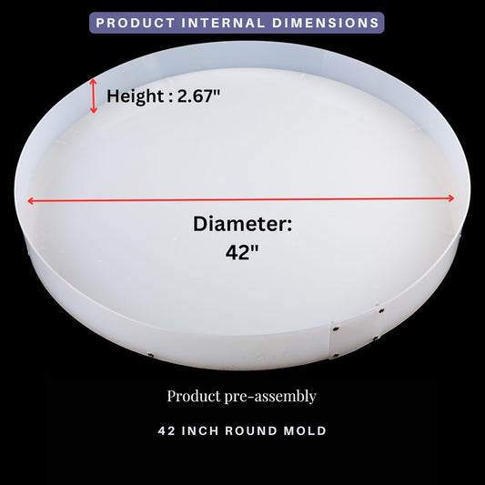 Resin Mold Large Round Deep -Kalinta 42inch Reusable Epoxy Round Molds for Resin Clock, Serving Tray Board, End Table,Floral Preservation Bouquet