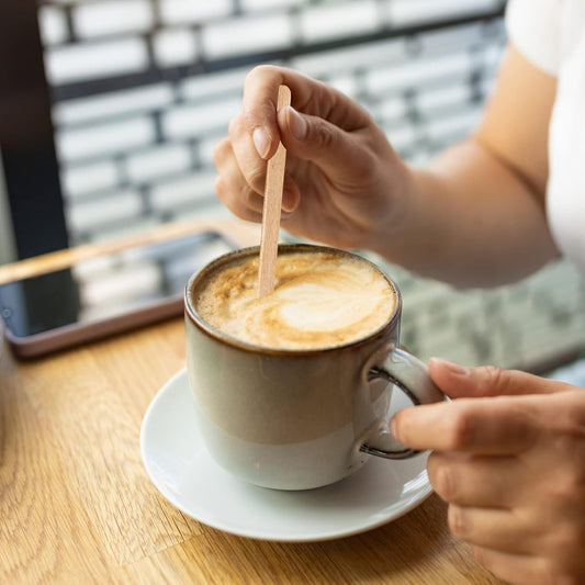 500 Pcs Coffee Stirrers 5.5 Inch Wood Coffee Stir Sticks Individually Wrapped Wooden Stir Sticks Disposable Wood Stir Sticks Eco-Friendly Wood Coffee Stir Sticks for Coffee, Cocktail (500 PCS)