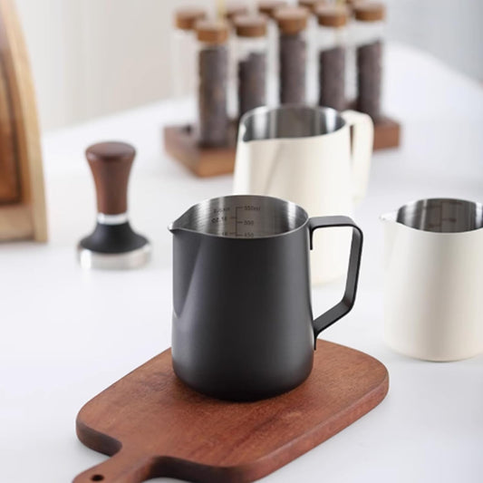 Milk Frothing Pitcher, Milk Frothing Pitcher Used by Professional Baristas to Make Latte, Cappuccino and Espresso, 350ml (12oz Silver)