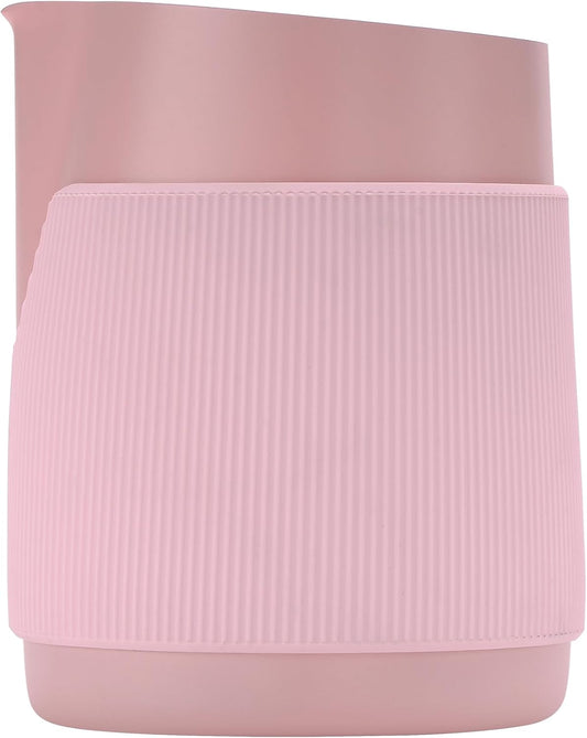 Normcore Handleless Milk Frothing Jug, Milk Pitcher 20.3 oz, Milk Frother Steamer Cup Stainless Steel Espresso Cup, Sharp Spout, Pink, 600 ml