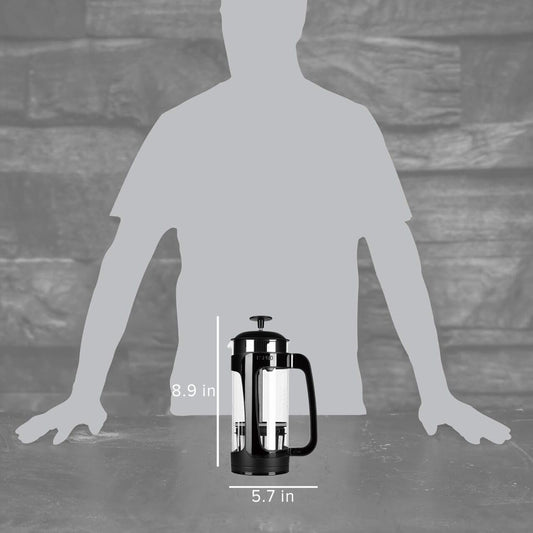 ESPRO - P3 French Press Coffee Maker – Patented Double Microfilter for Sludge and Grit Free Coffee, Black, 18 oz