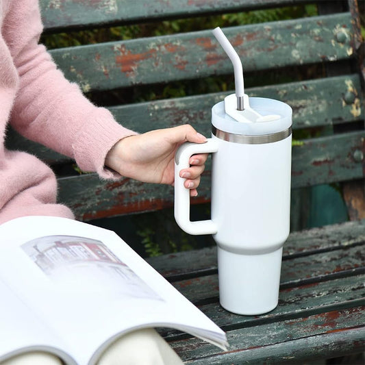 Stainless Steel Straw for 40 oz Stanley Tumbler Cup,Straight Reusable Metal Straws with Silicone Tips & Cleaning Brush for 40 oz Tumbler,1 Portable Bag