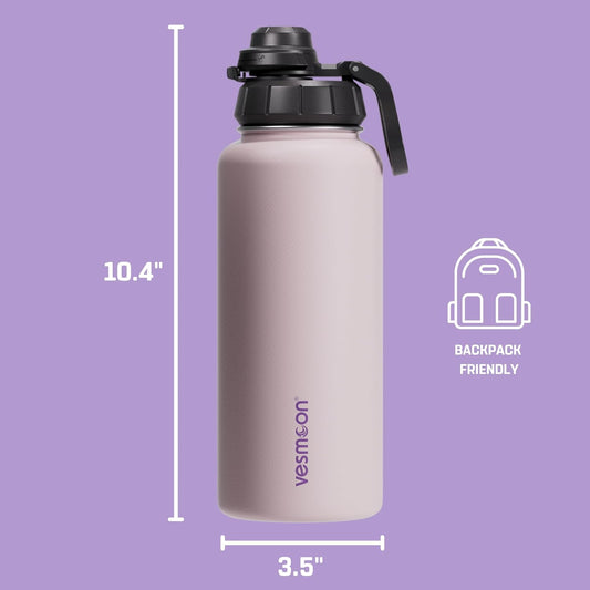 Vessence Tea Infuser Bottle - 32 Oz Insulated Loose Leaf & Fruit Infuser Bottle | Leak Proof with FlowSip Lid