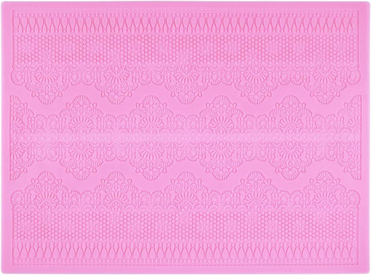 Embossing Lace Fondant Molds, Multi Circle Flowers Lace Mat Wedding Cake Decoration Tool, Silicone Lace Mat Mold for Cakes