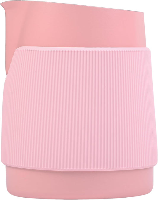 Normcore Handleless Milk Frothing Jug, Pitcher 15.2 oz, Frother Steamer Cup Stainless Steel Espresso Cup, Sharp Spout, Pink, 450 ml