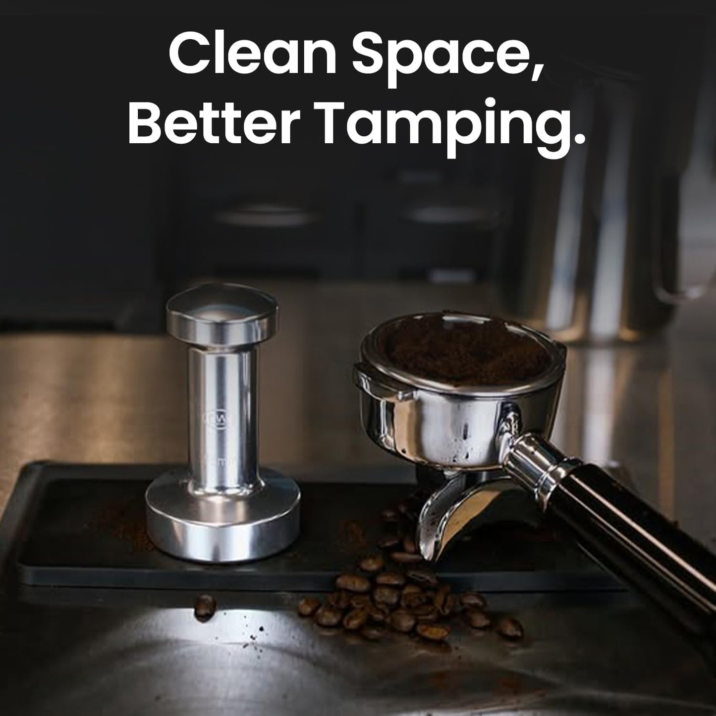 Rattleware Premium Black Espresso Tamping Mat 8.75" x 3" โ Dense and Durable Non Slip Rubber โ Heat Resistant Countertop Protection โ Barista Coffee Station Essentials