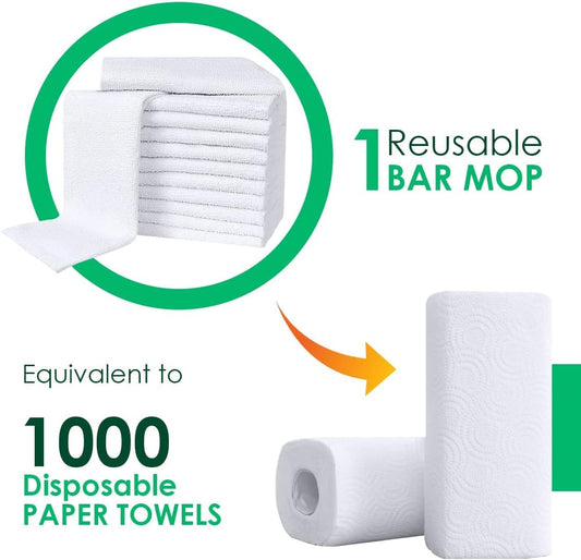 Avalon Towels Terry Bar Mop Towels (Value Pack of 60) Size 14"x17" โ Absorbent and Durable, Multipurpose Cleaning Rags, Cotton Cleaning Cloths, Terry Cloth Rags, Reusable Shop Rag (White)