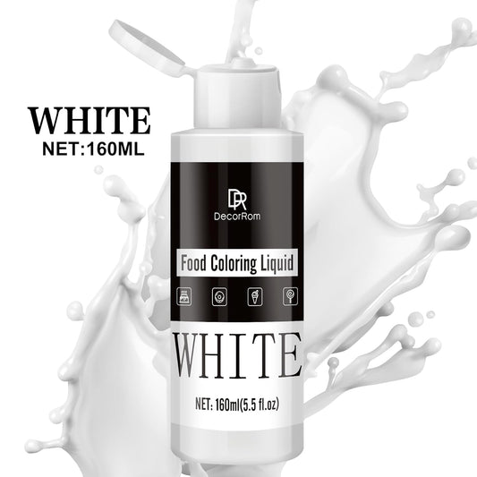 Food Coloring - Vibrant Liquid Icing Food Coloring Set for Baking, Cake Decorating, Easter Egg, Airbrush - Tasteless Food Color Dye for Fondant, Slime, DIY Crafts - 5.5 Fl.oz / 160ml Each (White)