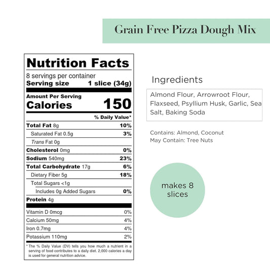 Stellar Eats Grain-Free Pizza Dough Baking Mix | Gluten-Free, Dairy-Free, Plant-Based, Paleo-Friendly | No Added Sugar | Almond Flour-Based | Non-GMO Project Verified, Kosher | 9.5 oz | 2 Pack