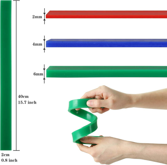 GWHOLE 6Pcs Rolling Pin Guides, Non-Stick Silicone Rolling Pin Ruler Dough Thickness Guides For Dough Cookies Noodles Pizza Baking Strips for Home Kitchen Restaurant